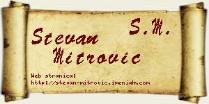 Stevan Mitrović vizit kartica